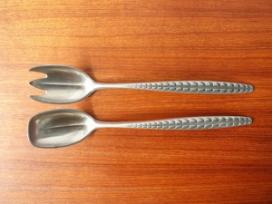 PEWTER SALAD SERVERS