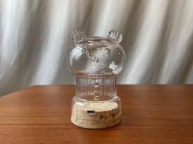 CLEAR GLASS BEAR CANDY JAR