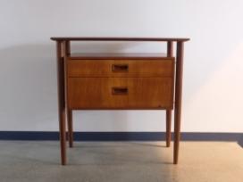 TEAK SMALL TABLE WITH 2DRAWERS