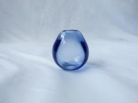 BUBBLE BLUE GLASS VASE S