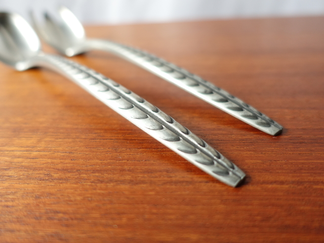 PEWTER SALAD SERVERS