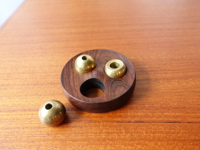 TEAK IRON CANDLE HOLDER